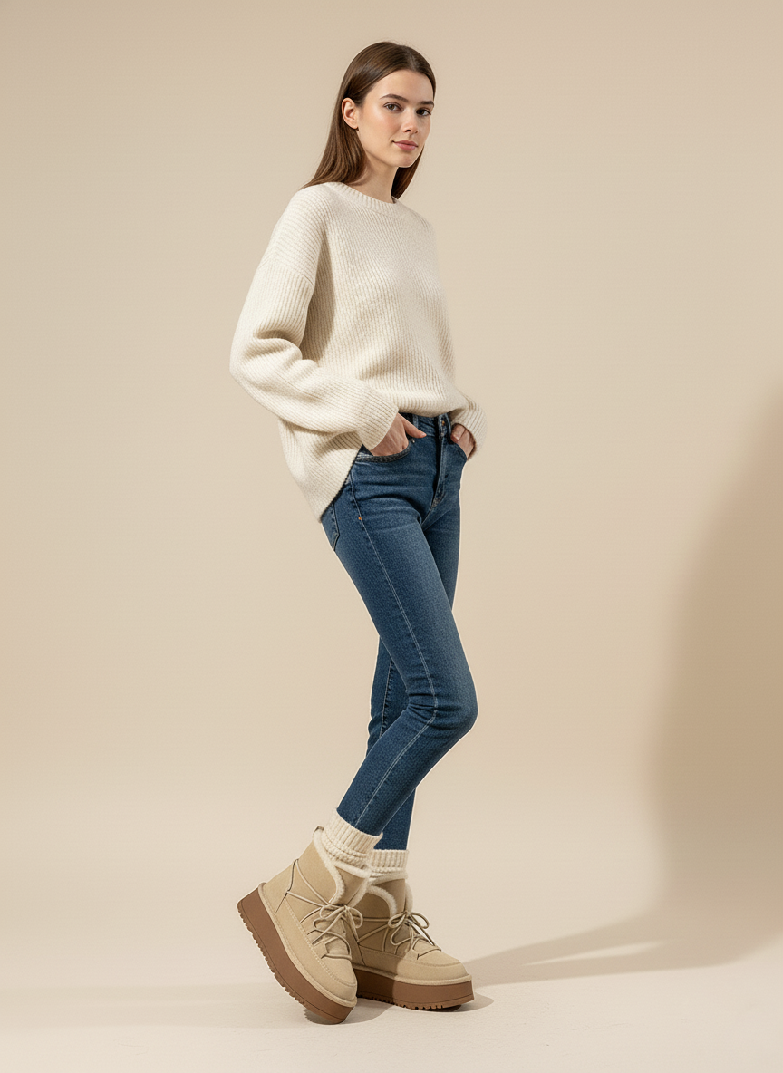 LOANÉ™ - Arctic Boots - Beige