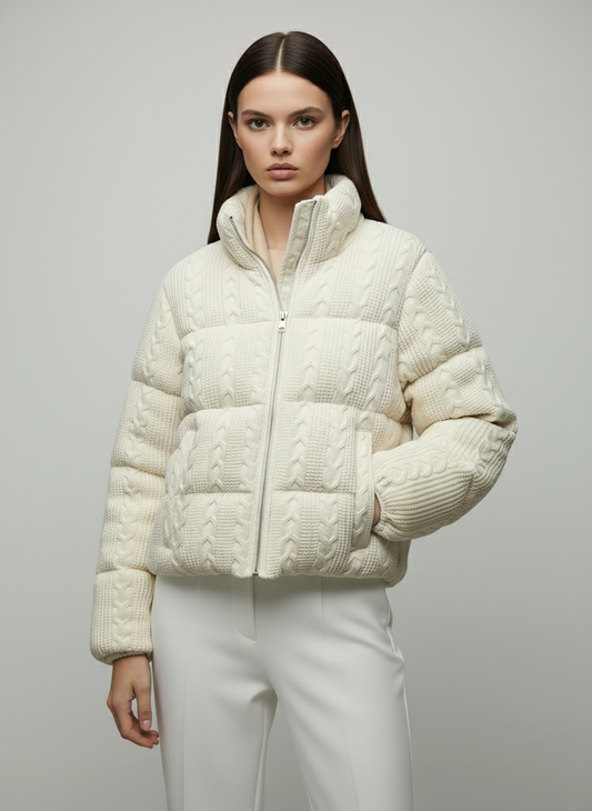 LOANÉ™ - Caldo Knit Puffer - white